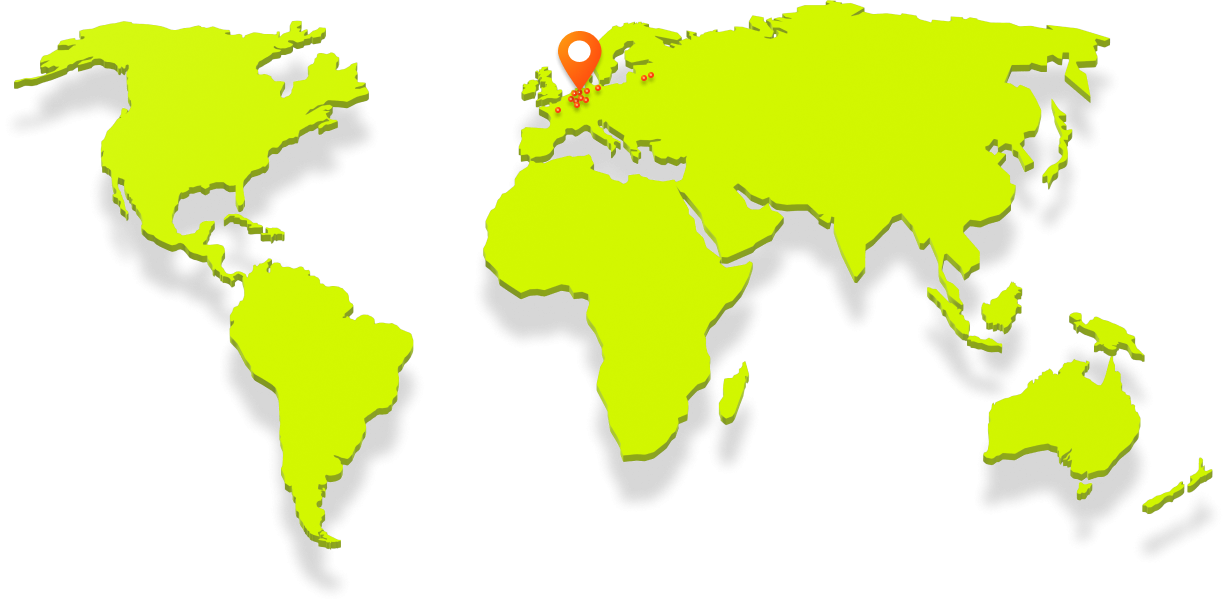 Wereldkaart met installatie locaties van JB-Tag Solutions